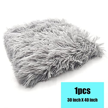 Pet Dog Bed Blankets, Fluffy Fleece Dog Throw Blankets Sleep Mat,Soft Puppy Blankets Cat Kitten, S M L XL,Fuzzy Reversible Sherpa Blanket for Bed, Couch, Sofa, Travel,Washable & Lightweight - color: Grey, size: 40 INCH X30 INCH