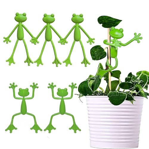 (5Pcs) Frog Plant Stand, Frog Plant Holder, Flower Pot Hugger Plant Climbing Fixture Clips, Cute & Stable Support, Make Your Plants Stand More Upright, For Indoor, Outdoor