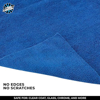 The Rag Company - Edgeless 365 Microfiber Towels (10-Pack) Premium 70/30 Blend, Professional Polishing, Wax Removal, Auto Detailing, 365gsm, 16in x 16n, Royal Blue - color: Blue