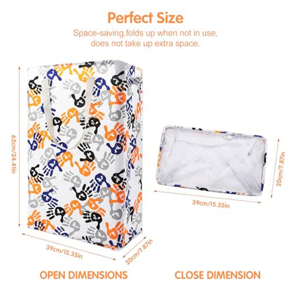 Odonata Slim Laundry Hamper Handles Collapsible Laundry Basket Thin Dirty Clothes Basket Narrow Laundry Bag Foldable Dirty Hamper 48L (Palm) - color: Palm