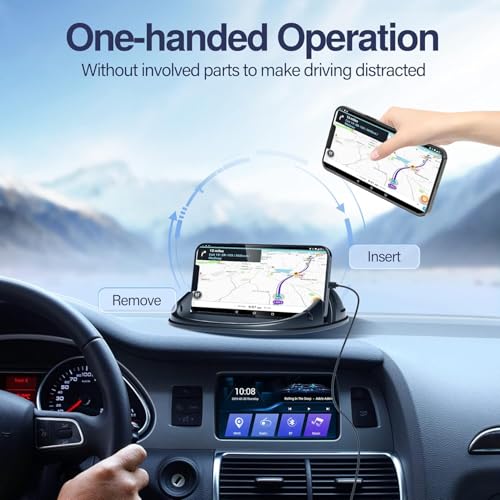 Loncaster 2 Pack Dashboard Car Phone Holder Mount, Universal Cell Phone Automobile Cradles Ultra Stable Slip Free Hands Free Car Accessories Compatible for iPhone, Most Smartphones and GPS - color: Black-2pack