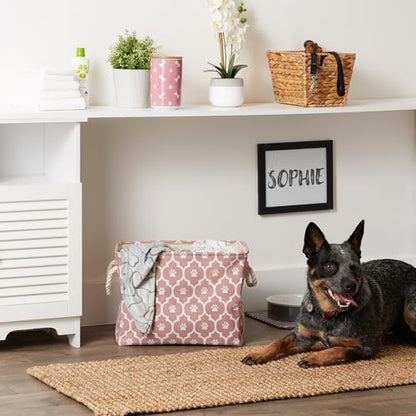 Bone Dry 6192 Pet Storage Collection Lattice Paw Print, Medium Rectangle, Rose - color: Rose, size: Medium Rectangle