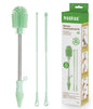 Haakaa Silicone Cleaning Brush Kit – Household Cleaning Brushes for Bottles and Crevices – Food-Grade Silicone: Dishwasher Safe (Kit-Lime) - color: Kit-lime