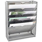 EASEPRES Mesh Wall File Organizer 6 Tier Vertical Mount Hanging Holder Magazine Rack with Bottom Flat Tray, Sides Closed, Silver - color: Silver, size: 6 Tier Upgrade