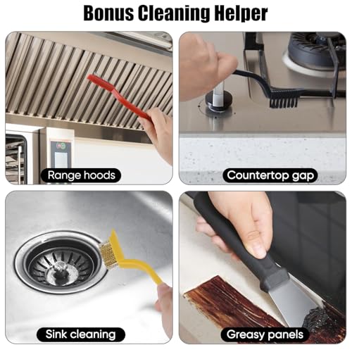 Tedmax 12PCS Grout Brush Set, Hard Bristle Crevice & Baseboard Tool | Crevice cleaning tool designed to reach tight spaces between tiles, sinks, cabinets and baseboards with ease. - color: White01