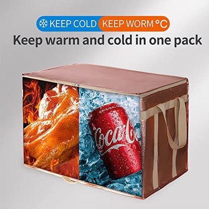 Bodaon Insulated Pizza Delivery Bags, XXX-Large Commercial Food Delivery Insulation Bag for Hot/Cold Food, Large Capacity Reusable Warming Bag, Gold, 1-Pack - color: Gold, size: XXX-Large