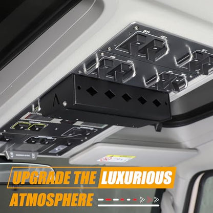 Car Interior Overhead Storage Basket Compatible with 2022-2025 INEOS Grenadier Multi-Functional Roof Panel Expansion Storage Rack Basket Aluminum Alloy Flip-Top Model Cargo Racks