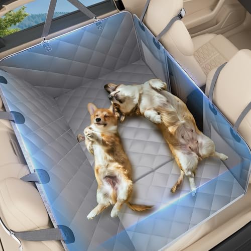 Truck Dog Seat Cover Back Seat, Hard Bottom Dog Hammock for Car, Waterproof Soft Pet Extender Travel Bed Supports 400lbs, Durable Platform Protector for Car,SUV, Tacoma Double Cab - color: Grey, size: M - Midsize Sedan / Pickup / Compact SUV