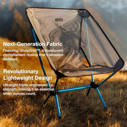 Helinox Chair Zero LT, 1.12 lbs Lightweight Camping Chair, Durable Ripstop, Compact Size, Portable and Packable Seat, Strong and Ultralight Frame, Backpacking Travel Essential, Cyan - color: Cyan