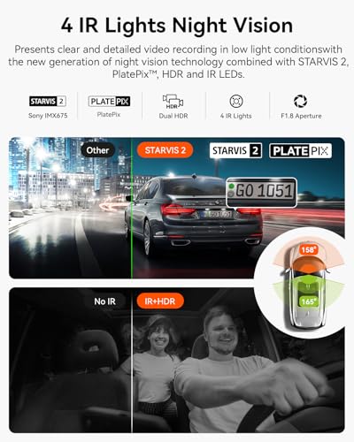 Vantrue N2X 2.7K Dash Cam Front and Inside, 5G WiFi Dual Dash Camera for Car with HDR IR Night Vision, STARVIS 2, GPS, 2.5K/60FPS, G-Sensor, 24/7 Parking Mode, Voice Control, Support 512GB Max