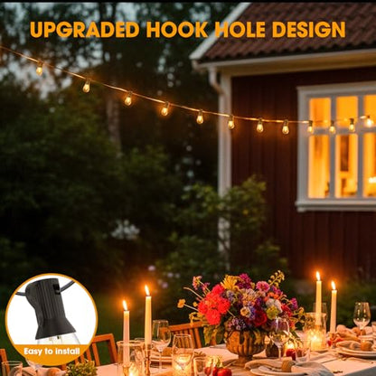 GvvooHome 50FT LED Outdoor String Lights with 25 Shatterproof Edison Bulbs (1 Spare), Dimmable Hanging Outdoor Lights for Backyard, Porch, 2700K Warm White - size: 50FT24PK