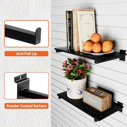 Wood Slatwall Shelves, Slat Wall Shelf Slatwall Acccessory for Garage, Home Improvement, Retail Display (6, 24''x12'') - size: 24''x12''