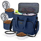 BAGLHER Dog Travel Bag, Pet Travel Bag (ALL Pet Travel Supplies), With 2 Pet Food Containers and 2 Collapsible Silicone Bowls; Essential Kits for Pet Travel Dark Blue - color: Dark Blue, size: Large