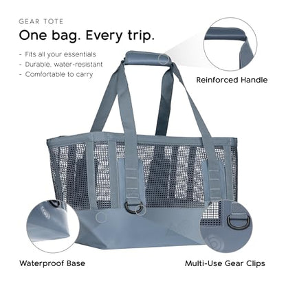MISSION Boat Gear CASSI Heavy-Duty Outdoor Tote and Waterproof Marine-Grade Mesh Boat Bags - color: Steel Blue, size: 50 Liter