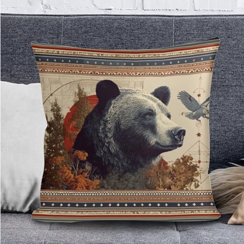 Bear Leaf Geometric Pattern 3 PCS RV Dinette Cushion Covers Wear-Resistan Camper Seat Covers Dinette Booth Camper Cushion Pillow Cover Sofa Slipover for Travel Trailer Couch - color: Bear Leaf Geometric