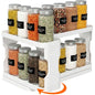 Lifewit Sliding Spice Rack for Cabinets, 6.4"H x 11.1"D x 6.1"W Slide Out Swive Cupboard Spice Organizer with Non-Slip Mat, Adjustable 2-Tier Shelves with Fence, Pull Out Medicine Cabinet Organization