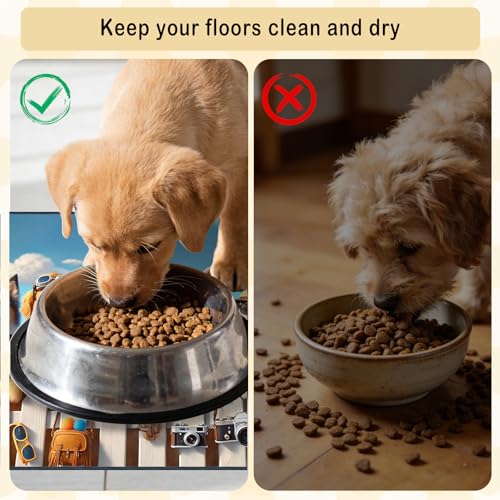Nuxovilar Pet Food Mat Dog Supplies Fun Animal-Themed Polyester (23.62×17.71 inches) Bowl Water Spill Pad Feeding Essentials for Outdoor, Patio, Pet Station - color: LU13716