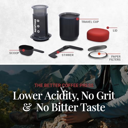 AeroPress Go Travel Coffee Maker & Stainless Steel Filter Bundle