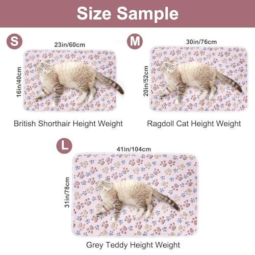 Dono 1 Pack 3 Blankets Soft Fluffy Paw Print Pattern Fleece Pet Blanket Warm Sleep Mat Puppy Kitten Blanket Doggy Mat Paw Print for Animals-23 * 16in - color: Lightpaw, size: Large(41*31")