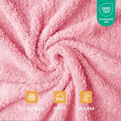 1 Pack 3 Calming Blankets Fluffy Premium Fleece Pet Blanket Soft Sherpa Throw for Dog Puppy Cat HazeBlue/Pink/Grey Large (41" x31") - color: Hazeblue/Pink/Grey, size: Large (Pack of 3)