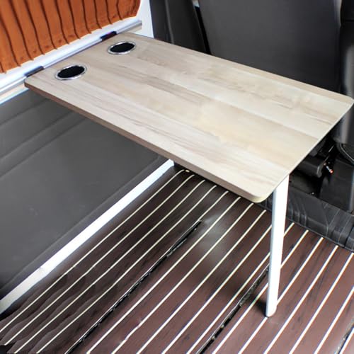 Rv Folding Wall Table with A Removable Tabletop to Save Space. Includes Cup Holders and is Suitable for Campervans, Rvs, Small Apartments, and Kitchens.(Oak)