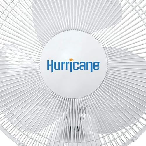 Hurricane 16" Supreme Oscillating Wall Mount Fan w/ 3 Quiet Speeds, White - Corded Electric Air Cooling Unit w/ Easy Pull Cord Controls for Homes, Greenhouses, Garages, Workshops & Gyms - style: 16" Supreme