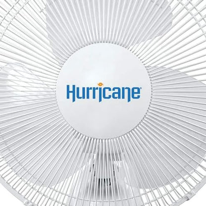 Hurricane 16" Supreme Oscillating Wall Mount Fan w/ 3 Quiet Speeds, White - Corded Electric Air Cooling Unit w/ Easy Pull Cord Controls for Homes, Greenhouses, Garages, Workshops & Gyms - style: 16" Supreme