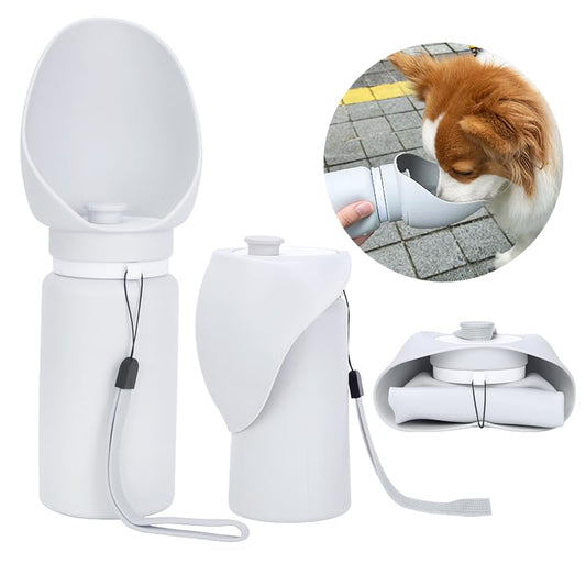 Dog Water Bottle, Collapsible Portable Water Bowl for Dog, 19oz Lightweight Food Grade Silicone Water Bottle for Dogs, Pet Cat Travel Bottle for Walking, Hiking, Outdoor Camping, Road Trips