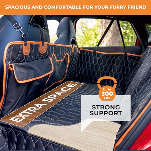 Dog Seat Cover for Back Seat | Extended Dog Car Seat Cover for Back Seat, Car Seats for Pets, Waterproof, Durable, Extra Space with Hard Bottom, Pet Seat Protector for Dogs