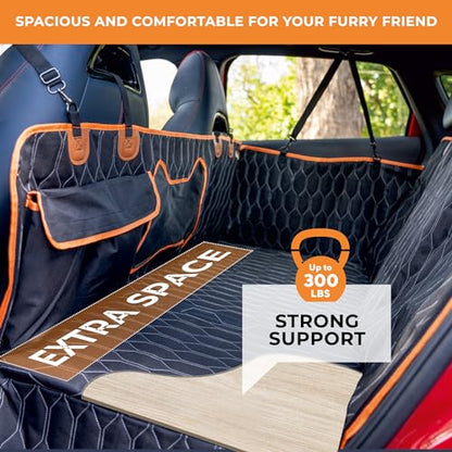 Dog Seat Cover for Back Seat | Extended Dog Car Seat Cover for Back Seat, Car Seats for Pets, Waterproof, Durable, Extra Space with Hard Bottom, Pet Seat Protector for Dogs