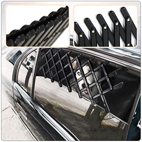 Toddmomy Adjustable Car Window Pet Barrier: PP Automotive Fence for Dogs & Cats (24x12cm, Black)‌ (Pack of 2) - size: 11.8X24CM (Pack of 2)