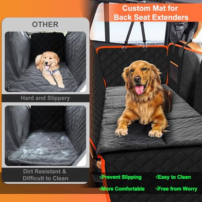 Car Backseat Dog Mat, Comfortable Non-Slip Cushion Suitable for Travel Dog Bed and Pet Home Sofa Blanket, Custom Mat for Car Backseat Extender and Seat Cover (Gray 51.2 x 23.6in) - color: Gray