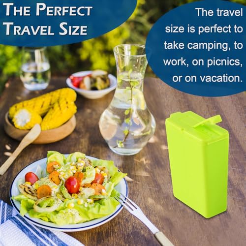 Home-X Mini Salt and Pepper Shakers - Dishwasher Safe, Plastic Salt and Pepper Shakers with Lids - Small Salt and Pepper Shakers for Camping, Travel, Lunchbox - Set of 2 Travel Salt Shaker - Green