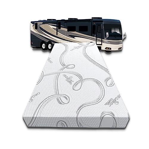FoamRush 3-Inch Wyoming King (84" x 84") Gel Memory Foam RV Foam Replacement with Cotton Cover, Soft Support, Comfort, Pressure Relief, Made in USA, Travel Camper Trailer Truck - color: Gel Foam + Mattress Cover, size: 3-Inch