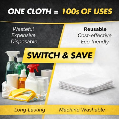 Microfiber Magic Streak Free Cleaning Cloth 10 Pack Clean Any Surface with Just Water Eco Friendly Perfect for Window, Mirror, Glass, Kitchen, Counters, Appliances, Car, Cycle, TV Screen - size: 10-Pack