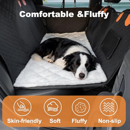 Backseat Pet Bed Mat, Truck Plaid Dog Bed for Car Back Seat, Deluxe Dog Seat Covers, Non-Slip Travel Pet Mat, Fit for Backseat Extenders and Trucks SUV