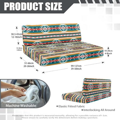 RV Dinette Cushion Covers Includes 1 Backrest Cover & 1 Bench Cover, Colorful Aztec Tribal Stretch Loveseat Slipcovers for Travel Trailer - color: Colorful Aztec Tribal