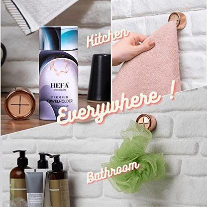 HEFA Modern Elegant 4 Pack Towel Hooks, Rose Gold, Plastic, Wall Mount, 2 Pounds Max Weight, Kitchen, Bathroom - color: Rose Gold, size: 4 Pack