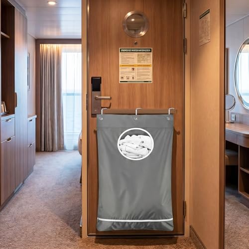 2 Pack Magnetic Hanging Laundry Bags for Cruise Ship over the Door Dirty Clothes Hamper with Magnets Cruise Cabin Storage Organizer