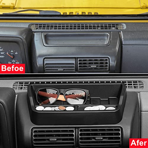POETRYXIAO Dashboard Storage Box Organizer Tray for 1997-2006 Jeep Wrangler TJ,Interior Accessories