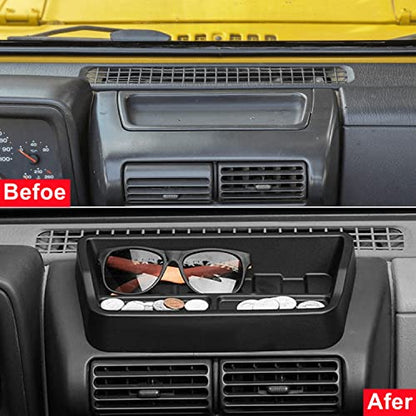 POETRYXIAO Dashboard Storage Box Organizer Tray for 1997-2006 Jeep Wrangler TJ,Interior Accessories