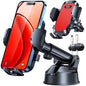 YRU[True Upgrade for Safety Car Phone Holder Mount [Patent & Military-Grade] Dashboard Cell Phone Holder for Car Vent Windshield Phone Stand for iPhone 17 16 15 14 13 Pro Max Truck Samsung, Light Red - color: Light Red