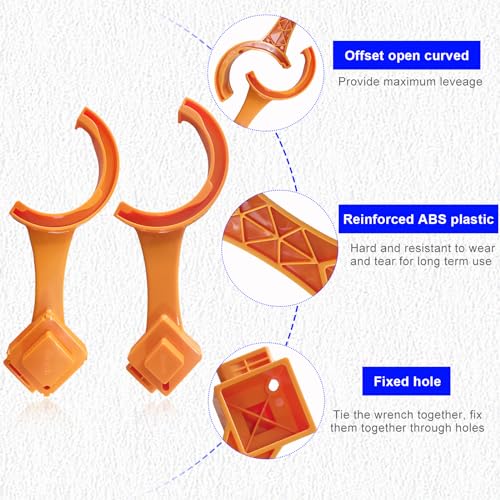 Ohleats 2 PCS RV Sewer Hose Wrench, Multi Purpose Fittings Wrench to Connect and Disconnect Sewer Hoses, Fits Most 3 Inch and 4 Inch Male/Female RV Sewer Caps, RV Accessories