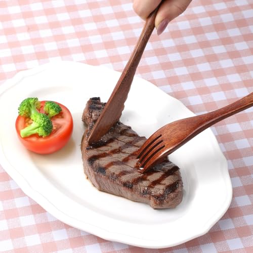 3 PCS Wooden Spoons for Eating Travel Wooden Utensil Set Reusable Utensils Set Portable Cutlery Wooden-Fork and Spoon with Bag for Travel Camping