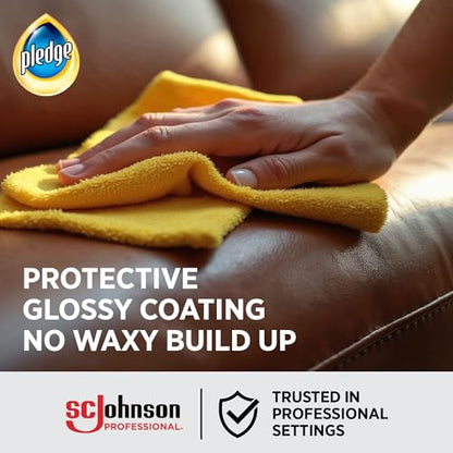 Pledge Enhancing Polish Spray, Wood Furniture & Stainless Steel Polish, Remove Dust and Fingerprints, Fast Shine and Protect, Prevent Scratches & Knicks - Lemon Scent, 9.7oz (Pack of 12)