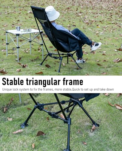 iClimb Ultralight Compact Camping Folding Beach Chair with Anti-Sinking Large Feet (Green - Triangular Frame High Back - 2PC) - color: Green (Triangular Frame High Back)