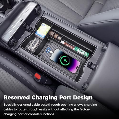 DIAMOOKY Center Console Organizer Compatible with Toyota RAV4 2026 Interior Accessories, Dual-Layer Armrest Storage Box with Lower Silicone Storage Divider Tray & Upper ABS Organizer Insert - 2pcs - size: 2026+ (2pcs)