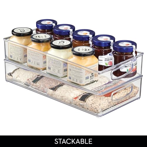 iDesign Stackable Clear Plastic Extra Long Pantry Organizers | Cabinet Storage Bins, For Kitchen - size: 16 x 8 x 3, style: Pack of 1