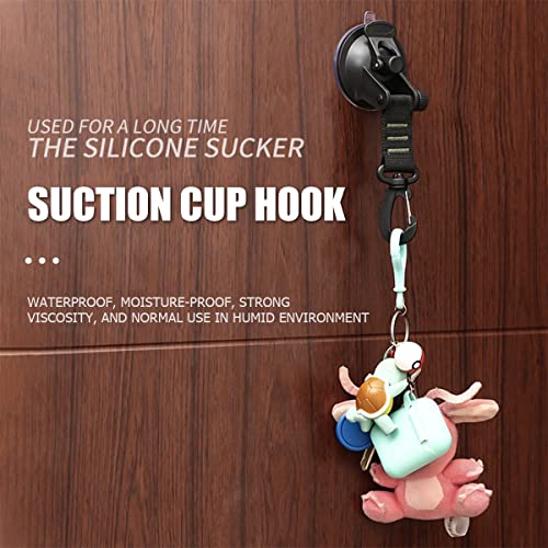 4PCS Heavy Duty Suction Cups with Hooks, Car Camping Tie Down Tarp Accessory, Strong Power Viscous Silicone and Securing Hook, Universal for Car Awning, Boat, Camping Trap (Green) - color: Green
