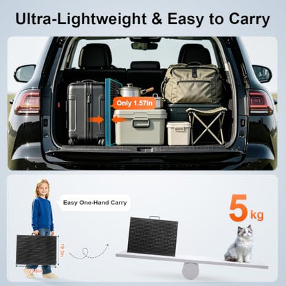 DOKIO Solar Suitcase 100W Portable Foldable Solar Panel 18v Monocrystalline 23.8 * 19.3 * 1.3in with Controller to Charge 12 Volts Batteries (All Lead/Acid Types: Vented AGM Gel) RV Camping Marine